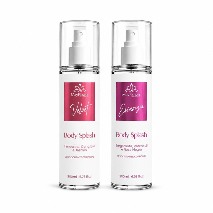 Kit 2 Body Splash MayFlower Velvet e Essenza 2x200ml