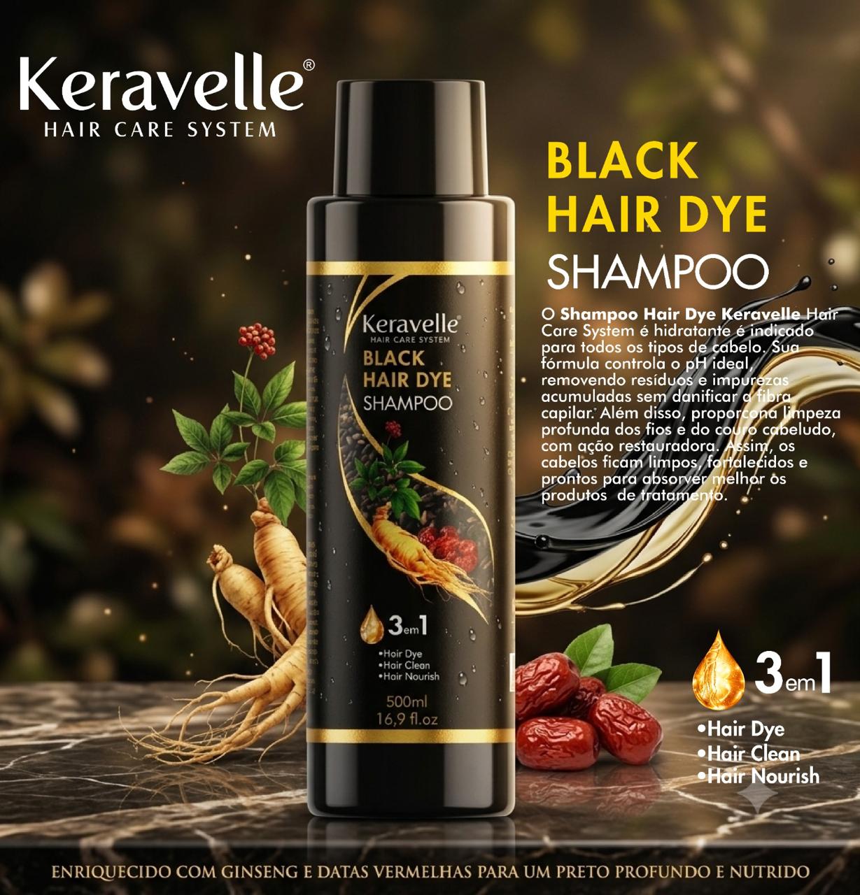 Shampoo Escurecedor Keravelle 3 em 1 500ml